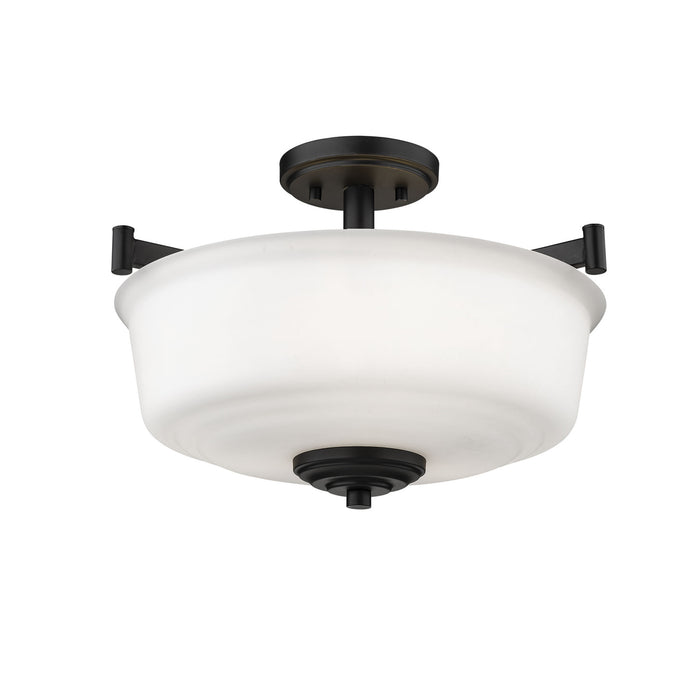 Millennium 163-MB Three Light Semi-Flush Mount, Matte Black
