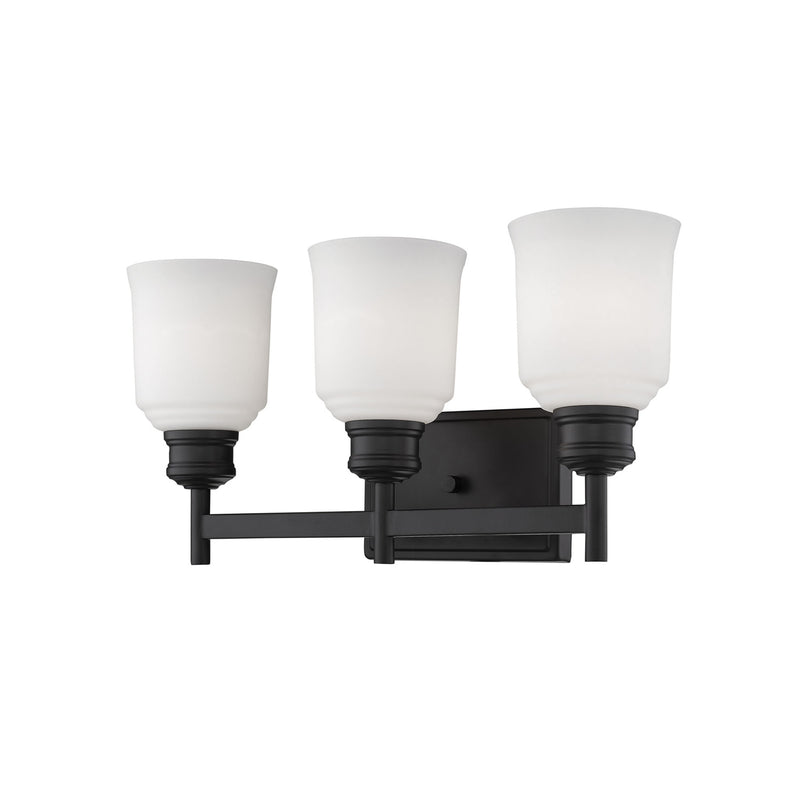 Millennium 173-MB Three Light Vanity, Matte Black