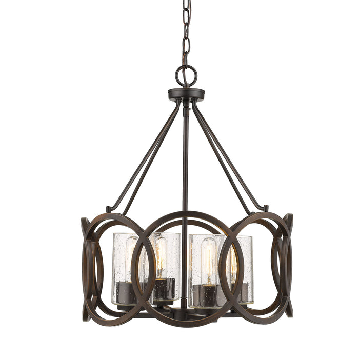 Millennium 2354-RBZ Four Light Chandelier, Rubbed Bronze
