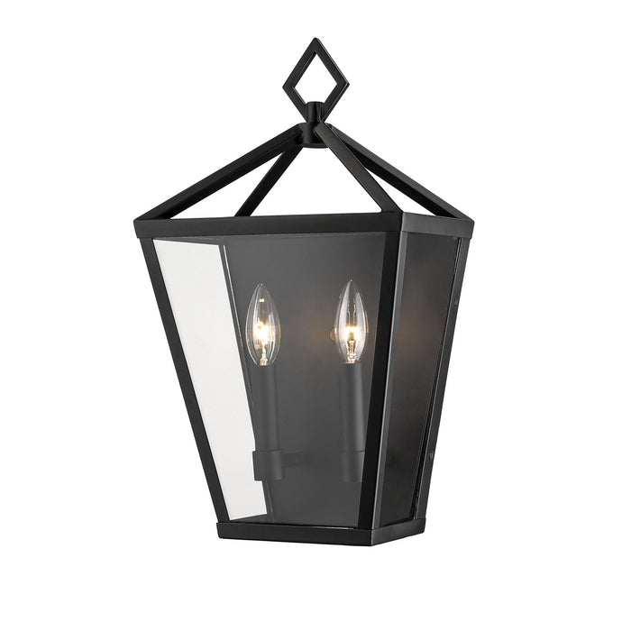 Millennium 2531-PBK Two Light Outdoor Wall Bracket, Powder Coated Black