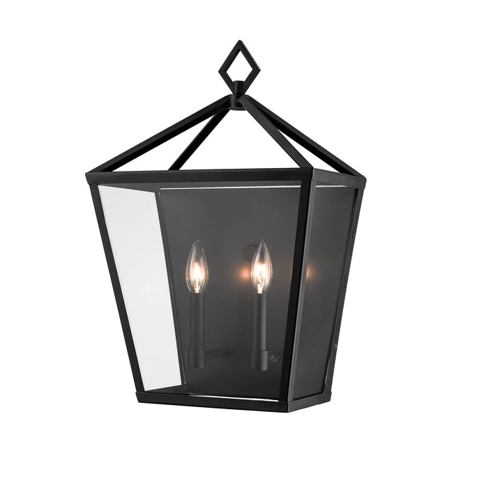 Millennium 2532-PBK Two Light Outdoor Wall Bracket, Powder Coated Black