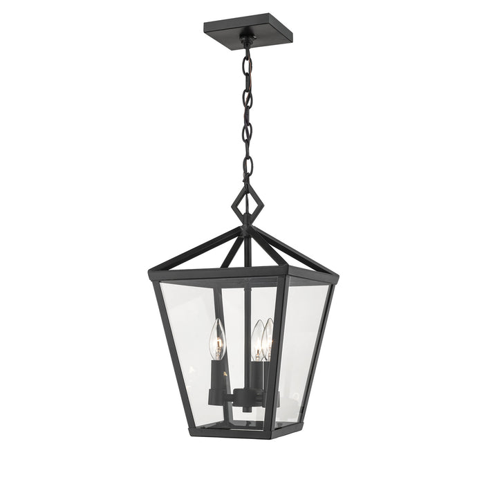 Millennium 2534-PBK Four Light Outdoor Hanging Lantern, Powder Coated Black
