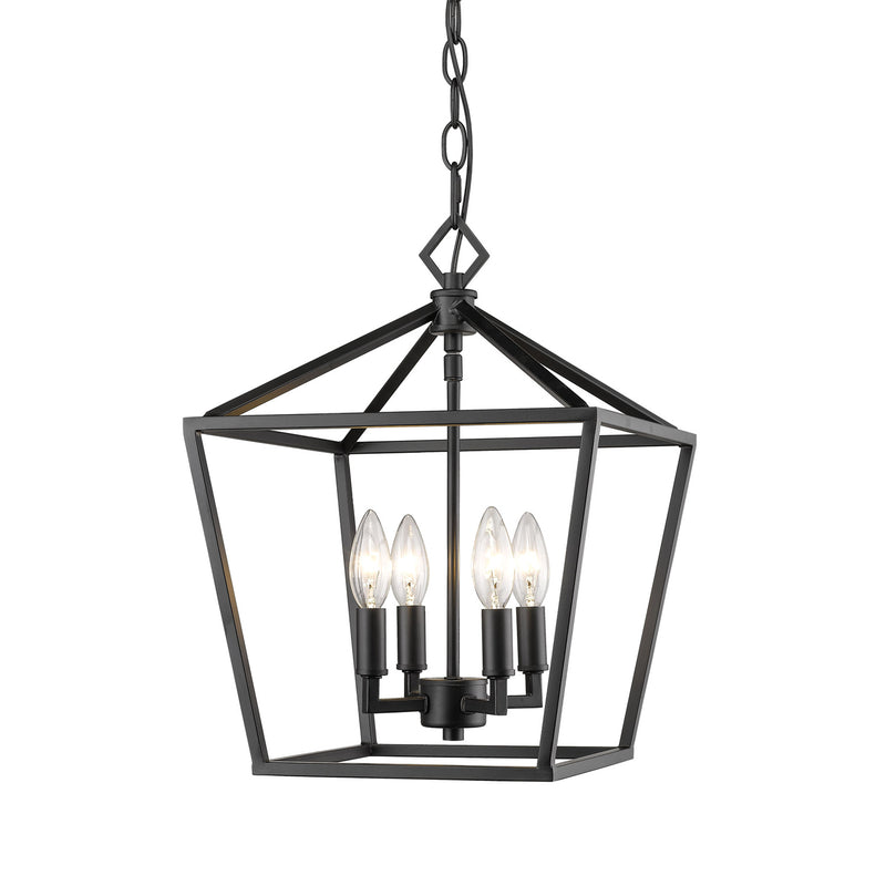 Millennium 3234-MB Four Light Pendant, Matte Black