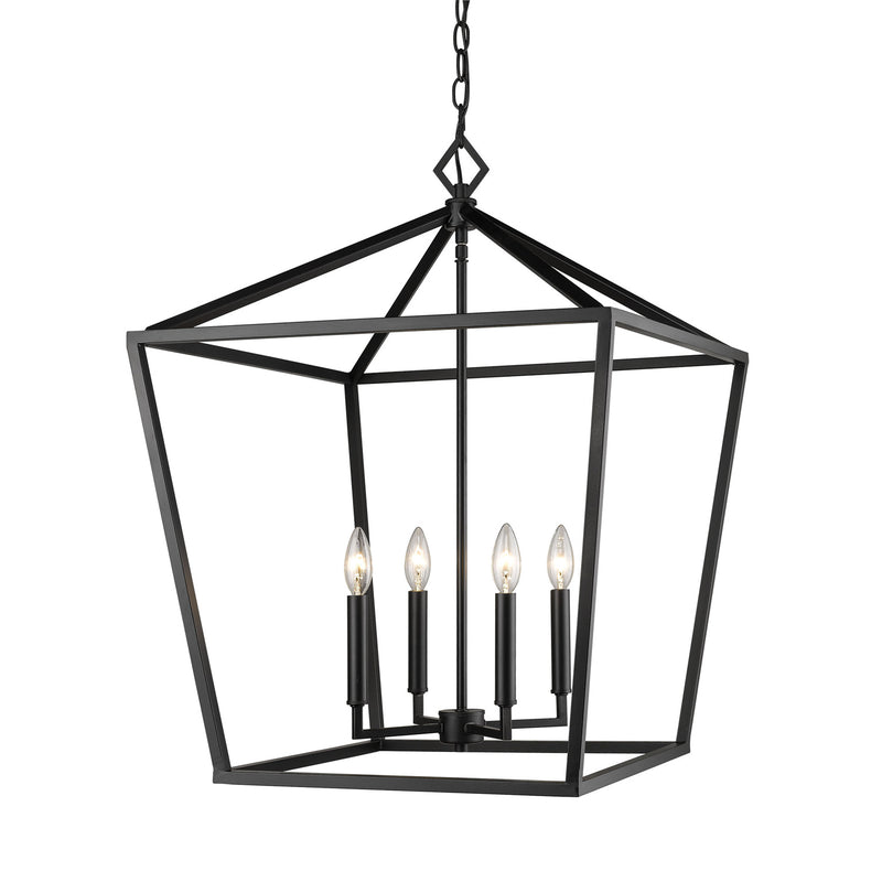 Millennium 3254-MB Four Light Pendant, Matte Black