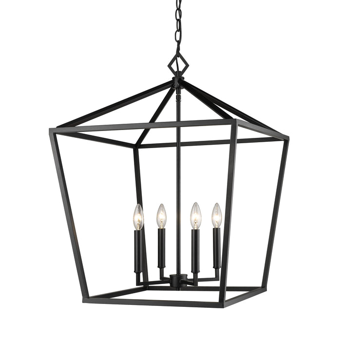Millennium 3254-MB Four Light Pendant, Matte Black