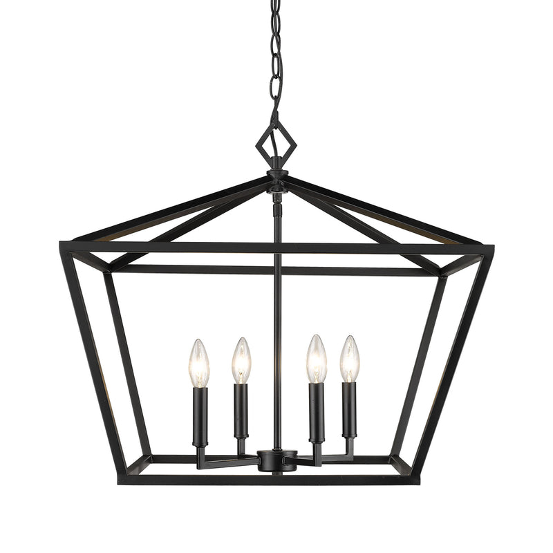 Millennium 3294-MB Four Light Pendant, Matte Black