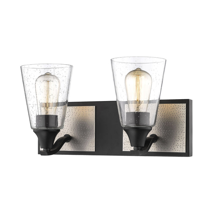 Millennium 3372-MB/BPW Two Light Vanity, Matte Black/Brushed Pewter