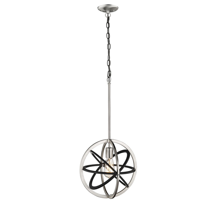 Millennium 3395-MB/BN One Light Pendant, Matte Black/Brushed Nickel