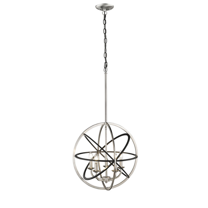 Millennium 3397-MB/BN Five Light Pendant, Matte Black/Brushed Nickel