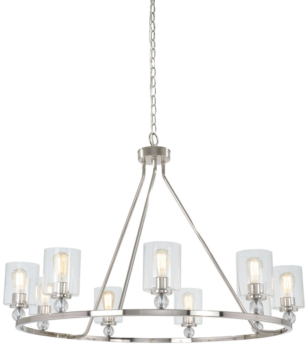 Minka-Lavery 3087-613 Nine Light Chandelier, Polished Nickel