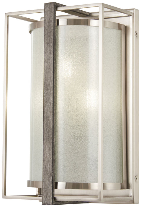 Minka-Lavery 3563-098 Three Light Wall Sconce, Brushed Nickel W/Shale Wood