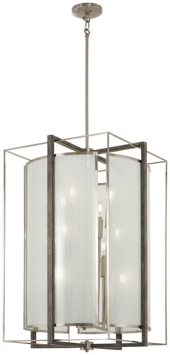 Minka-Lavery 3569-098 12 Light Pendant, Brushed Nickel W/Shale Wood