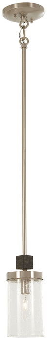 Minka-Lavery 4630-106 One Light Mini Pendant, Stone Grey W/Brushed Nickel