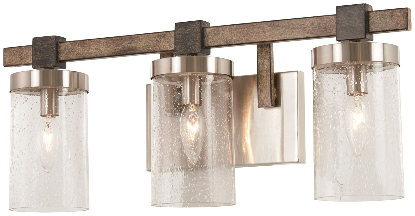 Minka-Lavery 4633-106 Three Light Bath, Stone Grey W/Brushed Nickel