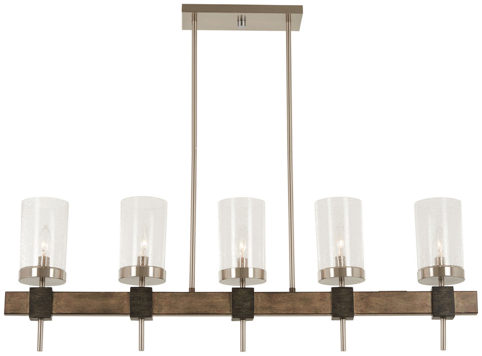 Minka-Lavery 4635-106 Five Light Island Pendant, Stone Grey W/Brushed Nickel