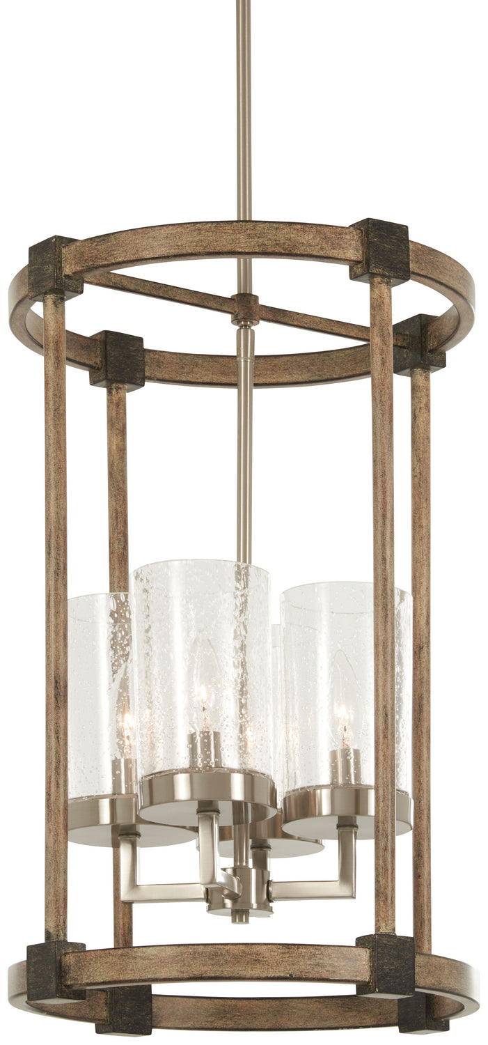 Minka-Lavery 4640-106 Four Light Foyer Pendant, Stone Grey W/Brushed Nickel