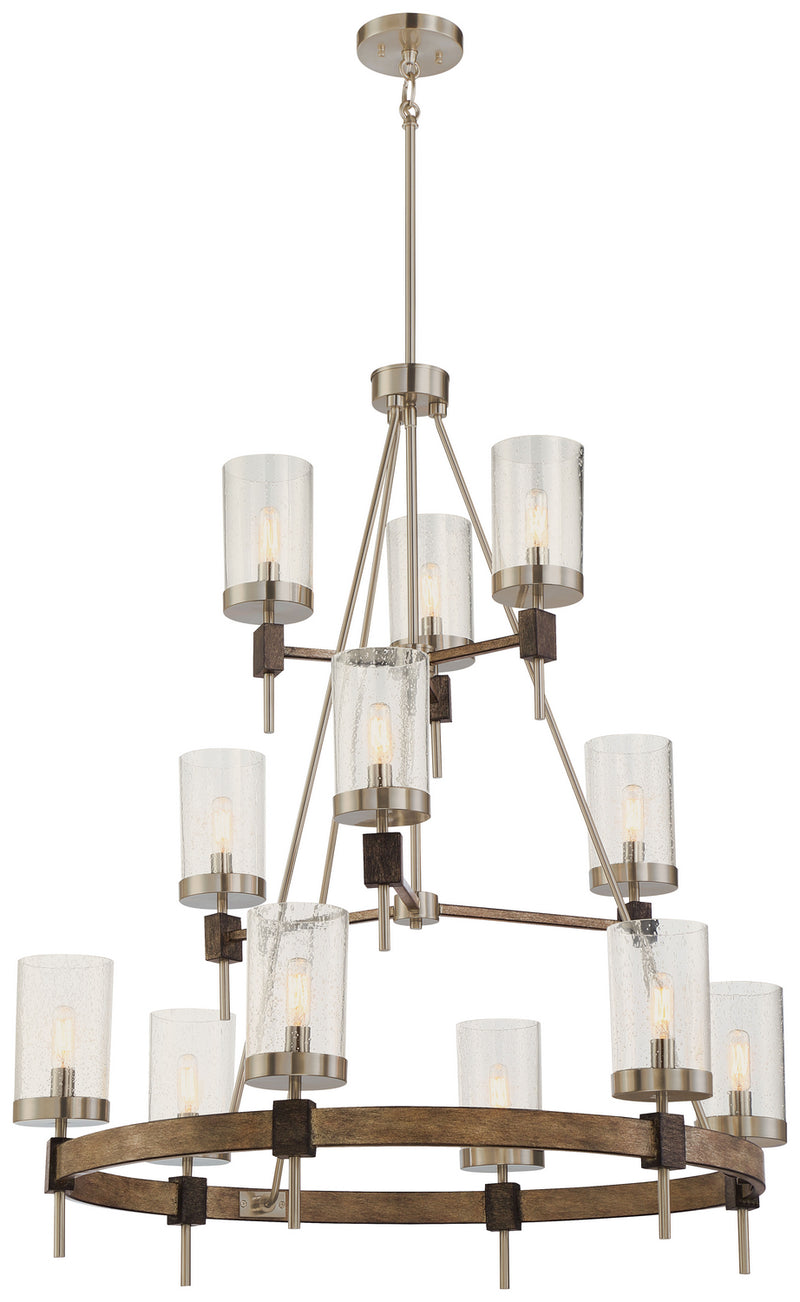 Minka-Lavery 4641-106 12 Light Chandelier, Stone Grey W/Brushed Nickel