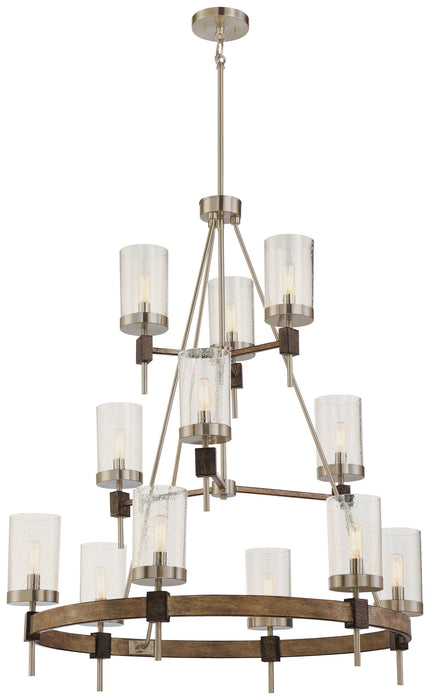 Minka-Lavery 4641-106 12 Light Chandelier, Stone Grey W/Brushed Nickel
