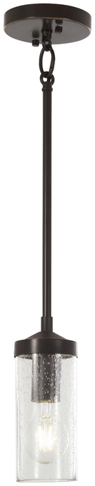 Minka-Lavery 4650-579 One Light Mini Pendant, Downton Bronze With Gold Highl