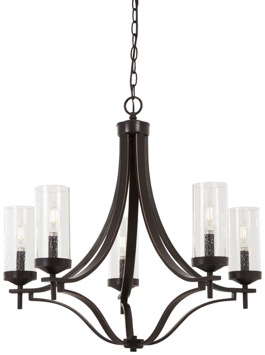 Minka-Lavery 4655-579 Five Light Chandelier, Downton Bronze With Gold Highl (Open Box - Final Sale)
