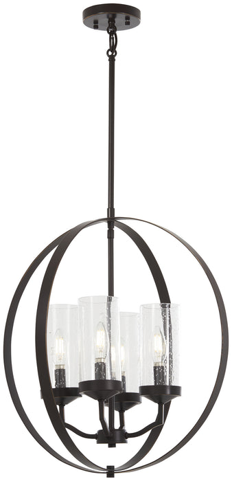 Minka-Lavery 4657-579 Four Light Pendant, Downton Bronze With Gold Highl