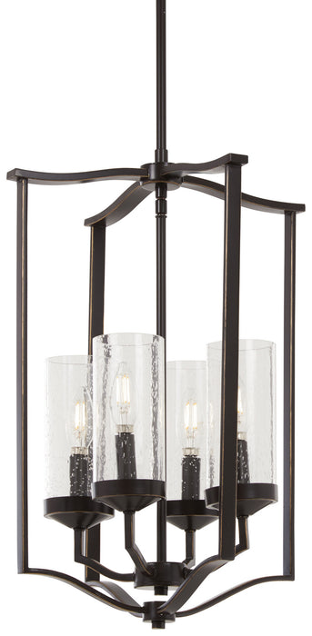 Minka-Lavery 4658-579 Four Light Pendant, Downton Bronze With Gold Highl