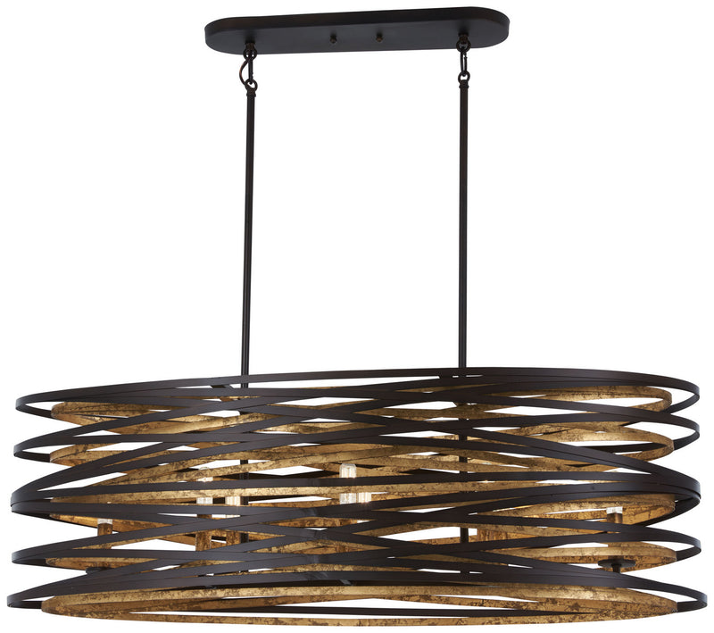 Minka-Lavery 4676-111 Eight Light Island Pendant, Dark Bronze W/Mosaic Gold Inte