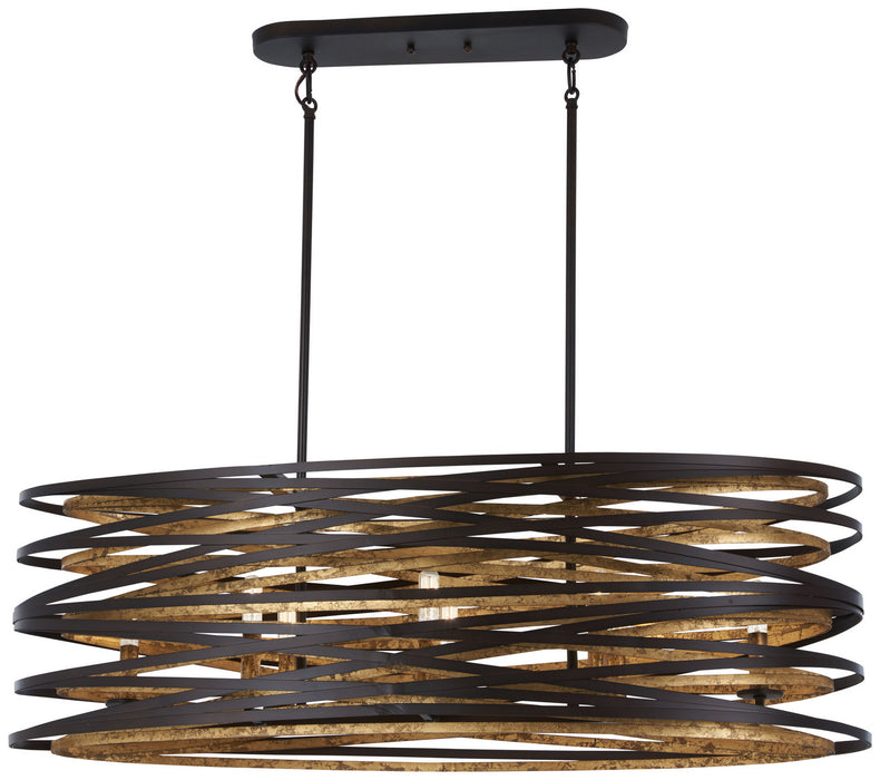Minka-Lavery 4676-111 Eight Light Island Pendant, Dark Bronze W/Mosaic Gold Inte