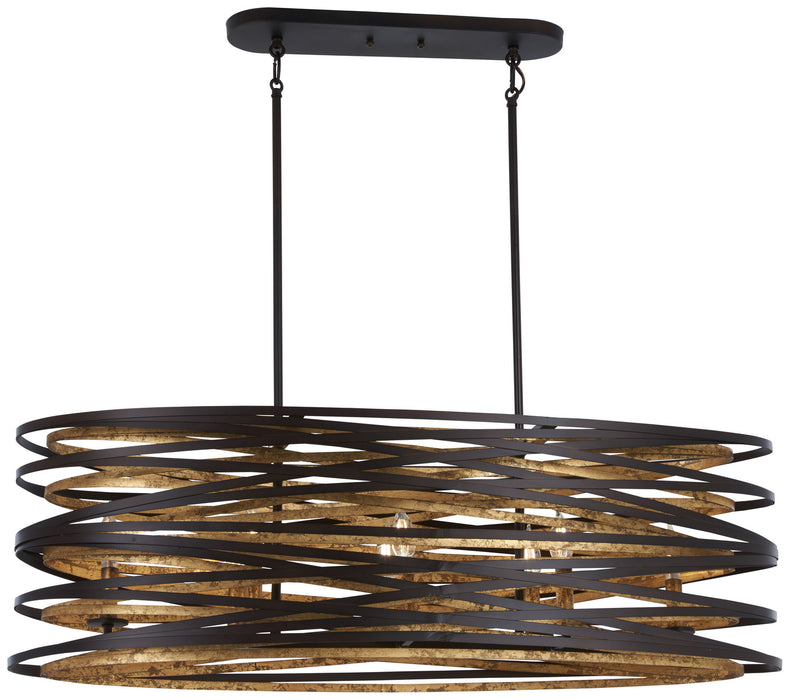 Minka-Lavery 4676-111 Eight Light Island Pendant, Dark Bronze W/Mosaic Gold Inte