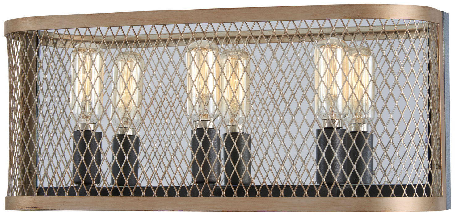 Minka-Lavery 4683-107 Three Light Bath, Smoked Iron W/Aged Gold