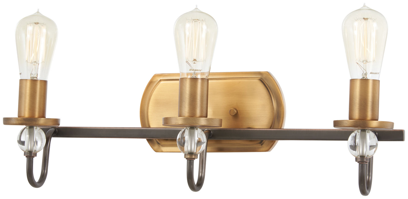 Minka-Lavery 4723-113 Three Light Bath, Harvard Court Bronze W/Natural