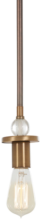 Minka-Lavery 4731-113 One Light Mini Pendant, Harvard Court Bronze W/Natural