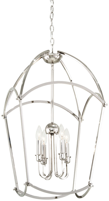 Minka-Lavery 4774-613 Four Light Pendant, Polished Nickel