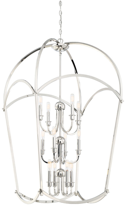 Minka-Lavery 4775-613 12 Light Pendant, Polished Nickel