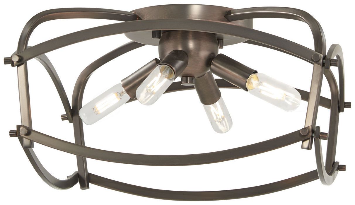 Minka-Lavery 4779-281 Four Light Flush Mount, Harvard Court Bronze (Plated)