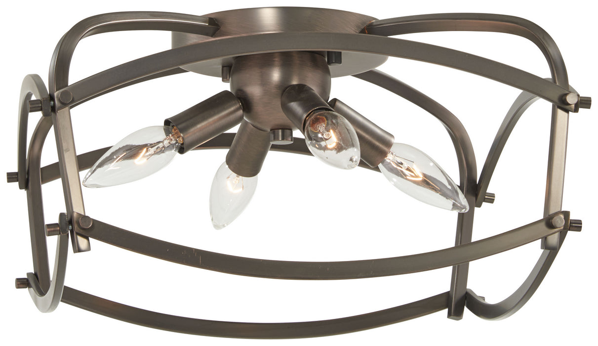 Minka-Lavery 4779-281 Four Light Flush Mount, Harvard Court Bronze (Plated)
