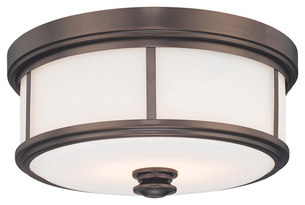 Minka-Lavery 6368-281 Three Light Flush Mount, Harvard Court Bronze (Plated)