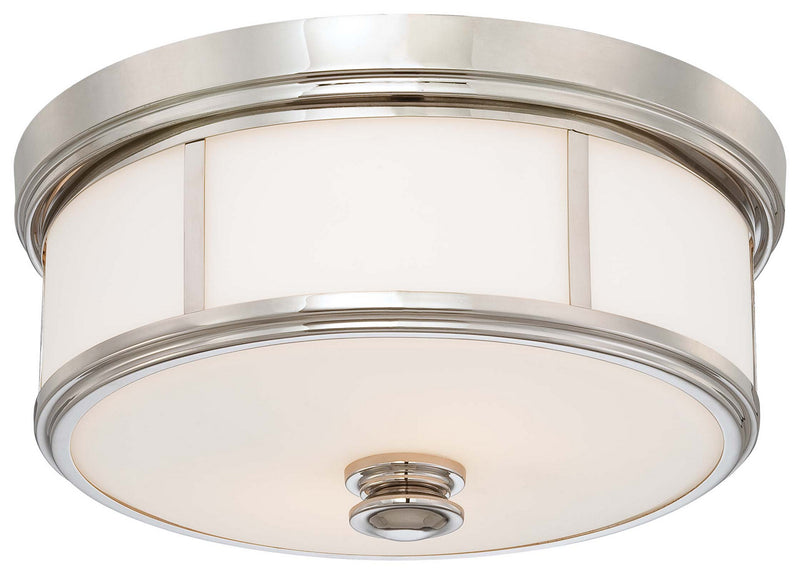 Minka-Lavery 6368-613 Three Light Flush Mount, Polished Nickel