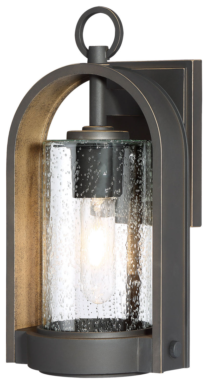 Minka-Lavery 72451-143C One Light Outdoor Wall Mount, Oil Rubbed Bronze W/ Gold High