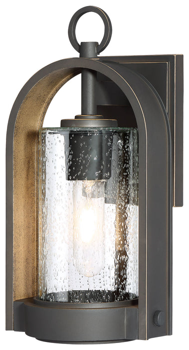 Minka-Lavery 72451-143C One Light Outdoor Wall Mount, Oil Rubbed Bronze W/ Gold High