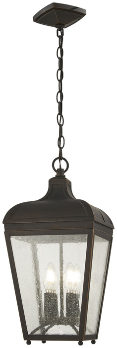 Minka-Lavery 72484-143C Four Light Chain Hung Lantern, Oil Rubbed Bronze W/ Gold High