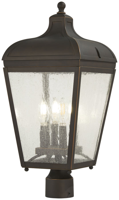 Minka-Lavery 72486-143C Four Light Outdoor Post Lantern, Oil Rubbed Bronze W/ Gold High
