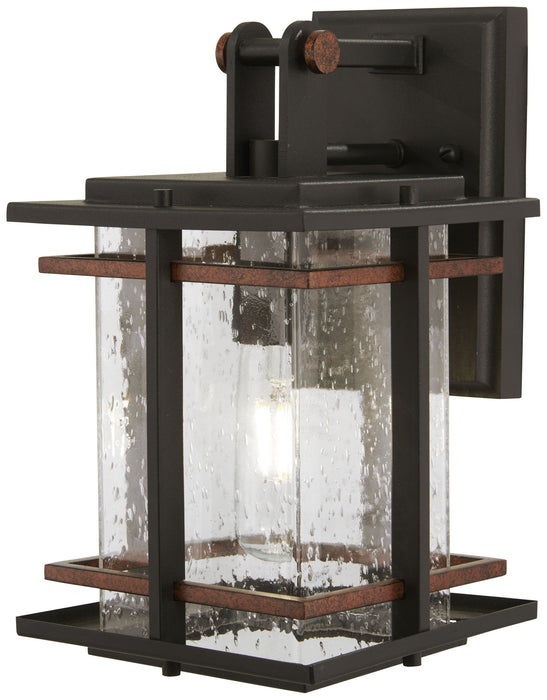 Minka-Lavery 72491-68 One Light Outdoor Wall Mount, Coal W/Antique Copper Accents