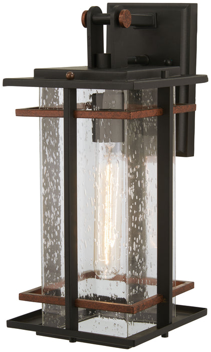 Minka-Lavery 72492-68 One Light Outdoor Wall Mount, Coal W/Antique Copper Accents