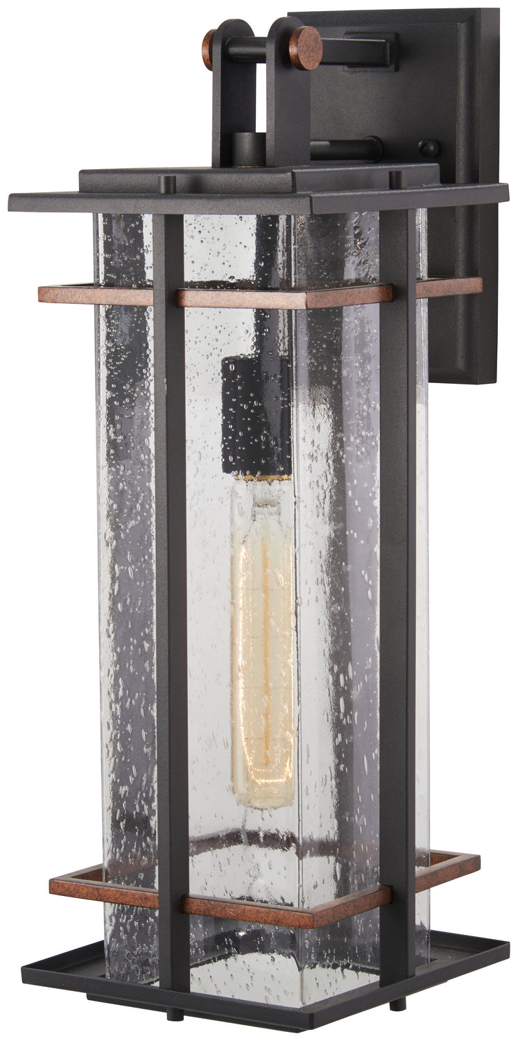 Minka-Lavery 72493-68 One Light Outdoor Wall Mount, Coal W/Antique Copper Accents