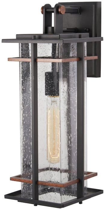 Minka-Lavery 72493-68 One Light Outdoor Wall Mount, Coal W/Antique Copper Accents