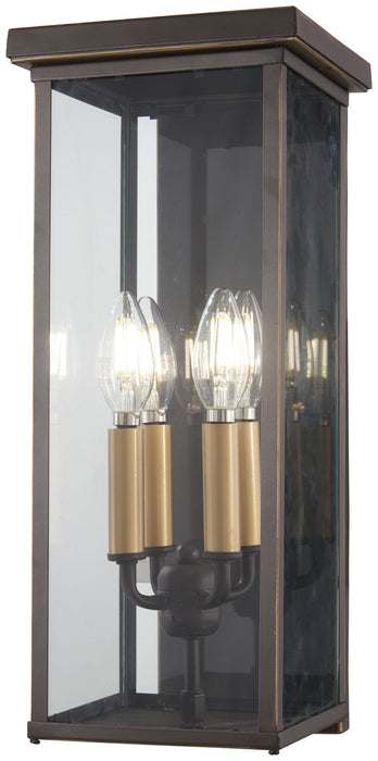Minka-Lavery 72582-143C Four Light Pocket Lantern, Oil Rubbed Bronze W/ Gold High