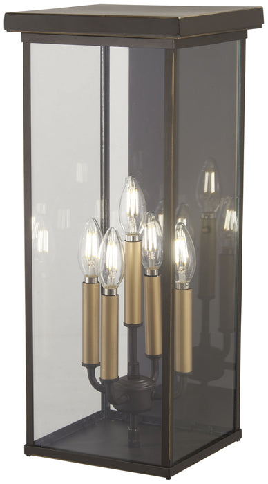 Minka-Lavery 72583-143C Five Light Pocket Lantern, Oil Rubbed Bronze W/ Gold High