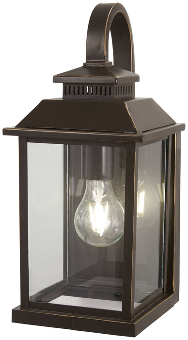 Minka-Lavery 72591-143C One Light Outdoor Wall Mount, Oil Rubbed Bronze W/ Gold High
