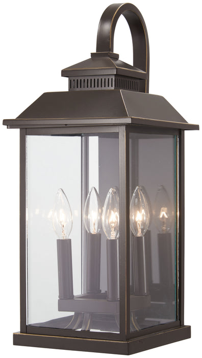 Minka-Lavery 72592-143C Four Light Outdoor Wall Mount, Oil Rubbed Bronze W/ Gold High